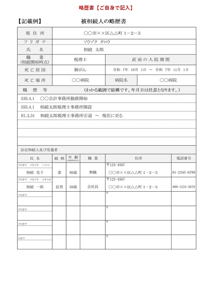 略歴書